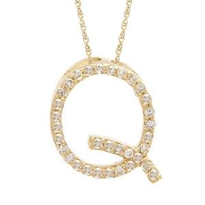 Diamond Initial Necklace Q - Z